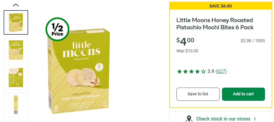 Little Moons麻薯特价！一盒6个，60%折扣，现价$4.0！@ Woolworths