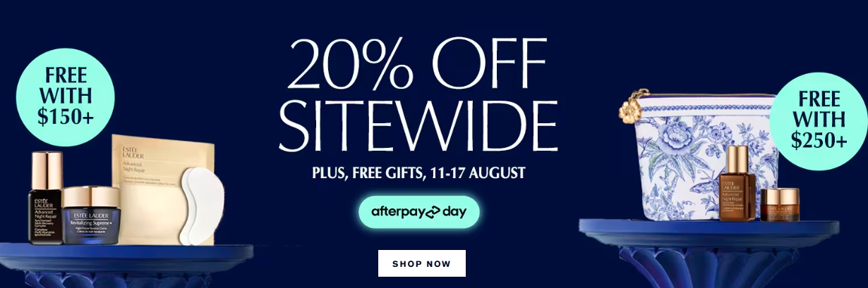 雅诗兰黛官网AfterPayDay促销：全场20%折扣！还有3件套礼品赠送！@ Estee Lauder